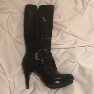High heeled tall boots